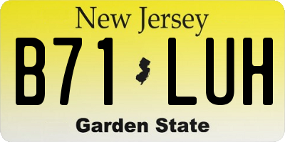 NJ license plate B71LUH