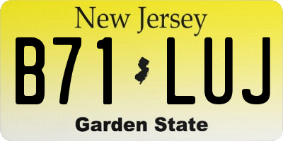 NJ license plate B71LUJ