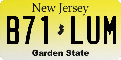 NJ license plate B71LUM
