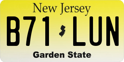 NJ license plate B71LUN