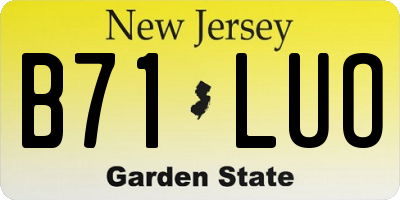 NJ license plate B71LUO