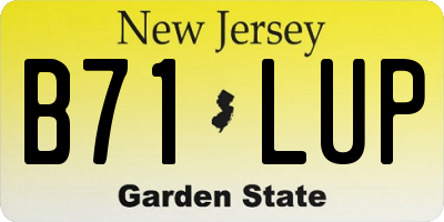 NJ license plate B71LUP
