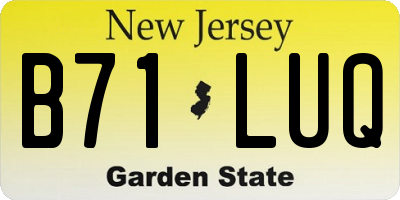 NJ license plate B71LUQ