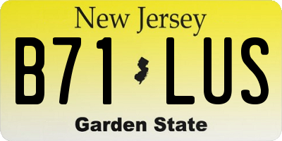 NJ license plate B71LUS