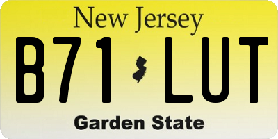 NJ license plate B71LUT