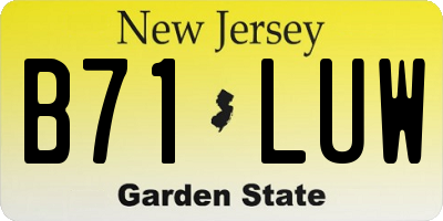 NJ license plate B71LUW