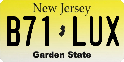 NJ license plate B71LUX