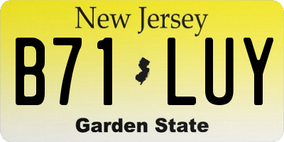 NJ license plate B71LUY