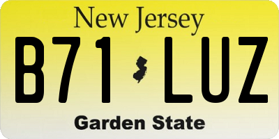 NJ license plate B71LUZ