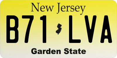 NJ license plate B71LVA