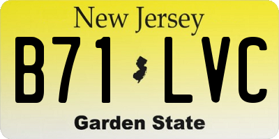 NJ license plate B71LVC