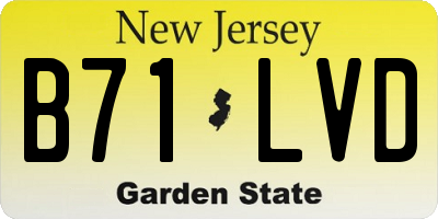 NJ license plate B71LVD