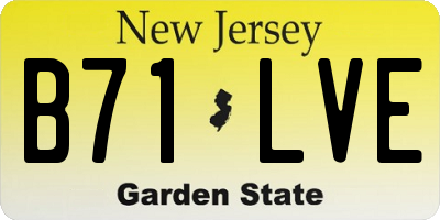 NJ license plate B71LVE