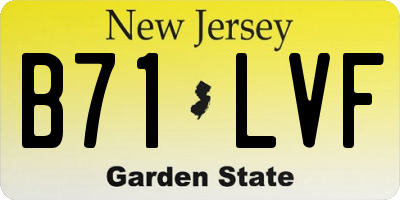 NJ license plate B71LVF
