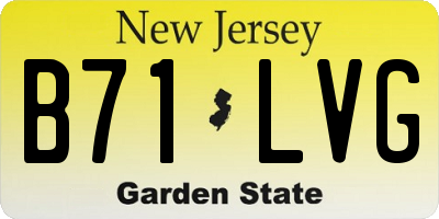 NJ license plate B71LVG