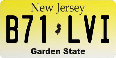 NJ license plate B71LVI