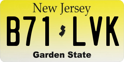 NJ license plate B71LVK