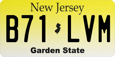 NJ license plate B71LVM