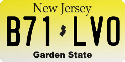 NJ license plate B71LVO