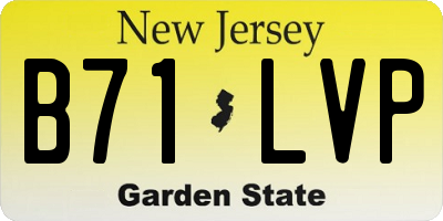 NJ license plate B71LVP