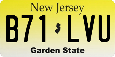 NJ license plate B71LVU