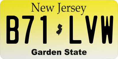 NJ license plate B71LVW