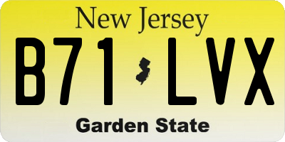 NJ license plate B71LVX