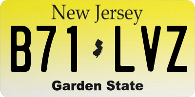 NJ license plate B71LVZ