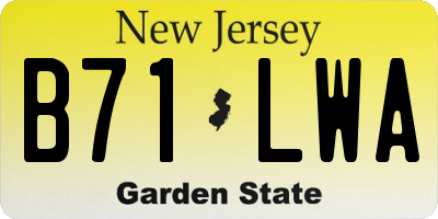 NJ license plate B71LWA