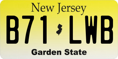 NJ license plate B71LWB