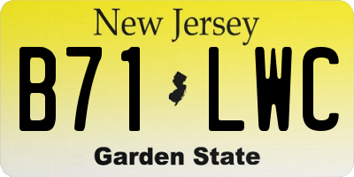 NJ license plate B71LWC