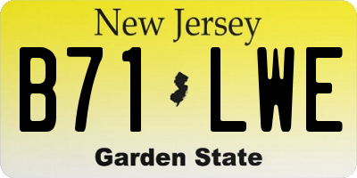 NJ license plate B71LWE