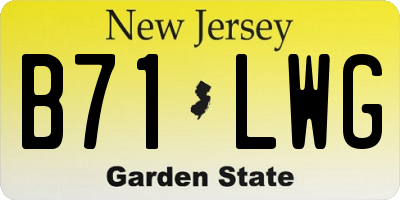 NJ license plate B71LWG