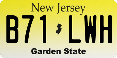 NJ license plate B71LWH