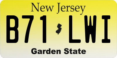 NJ license plate B71LWI