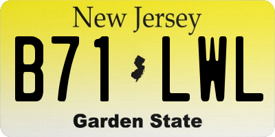 NJ license plate B71LWL