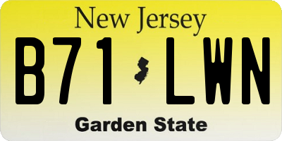 NJ license plate B71LWN