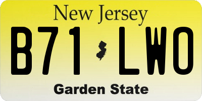 NJ license plate B71LWO