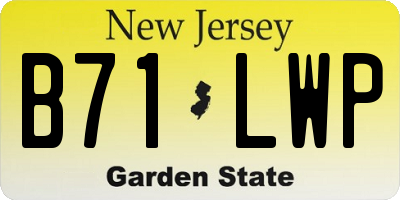NJ license plate B71LWP