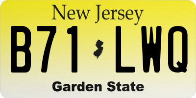 NJ license plate B71LWQ