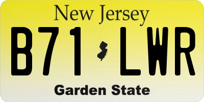 NJ license plate B71LWR