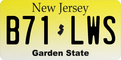 NJ license plate B71LWS