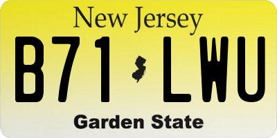 NJ license plate B71LWU