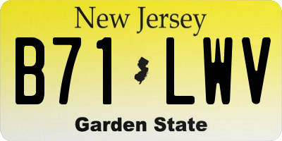 NJ license plate B71LWV