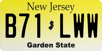 NJ license plate B71LWW