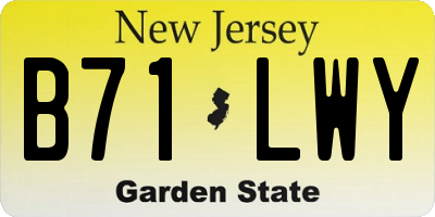 NJ license plate B71LWY
