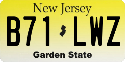 NJ license plate B71LWZ