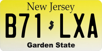 NJ license plate B71LXA