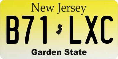 NJ license plate B71LXC