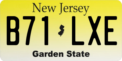 NJ license plate B71LXE